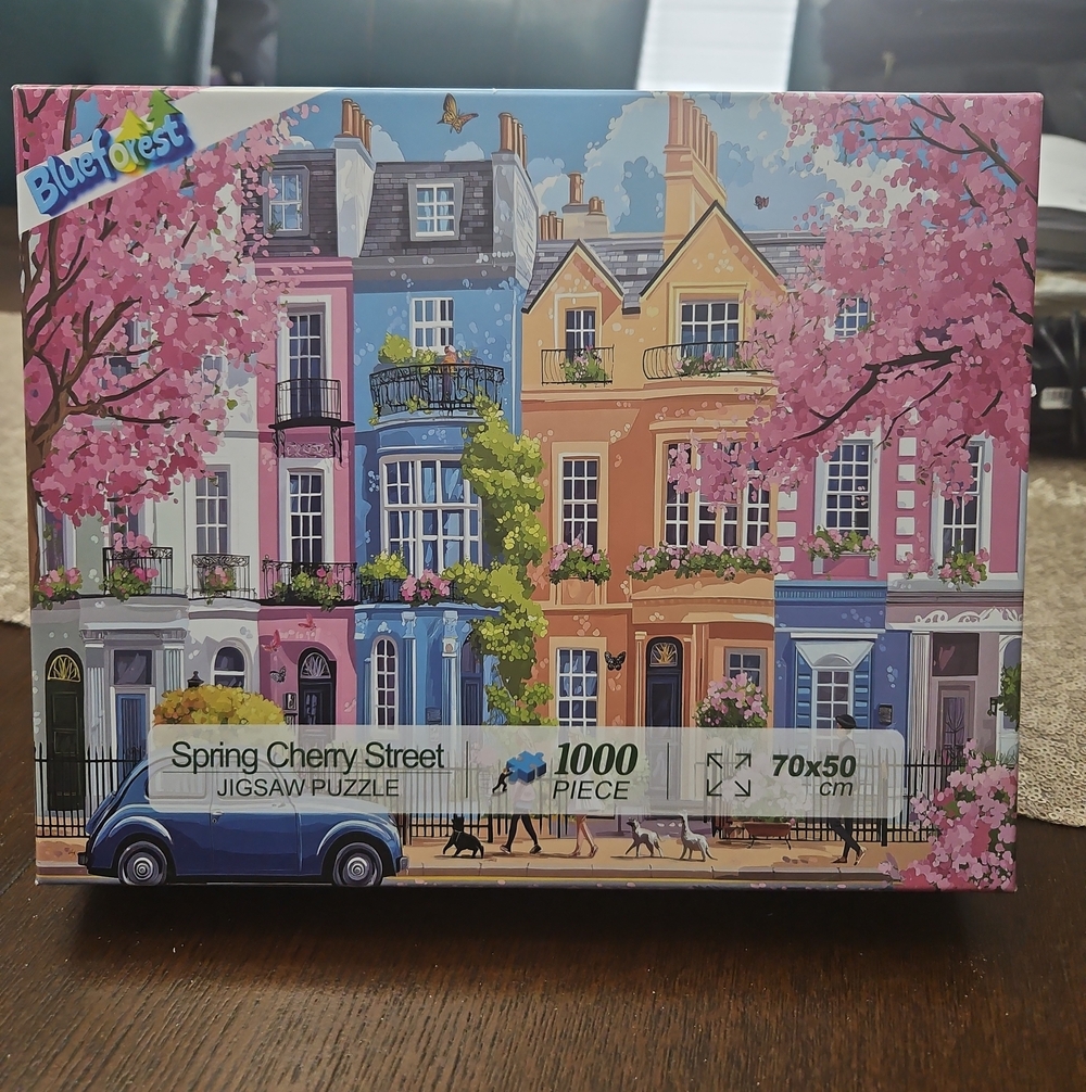 Blue Forest "Spring Cherry Street" 1000-Piece Jigsaw Puzzle - Used